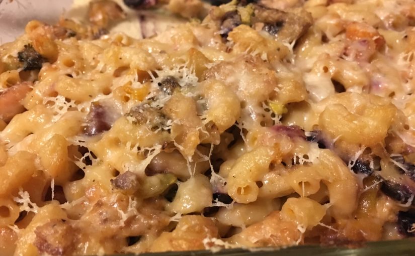 Smoked Tuna and Roasted Vegetable Baked Mac & Cheese